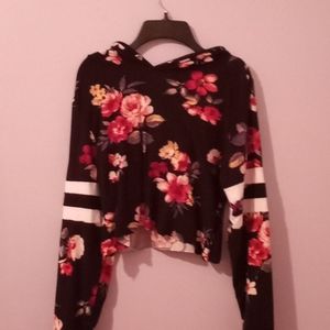 Floral crop top hoodie.